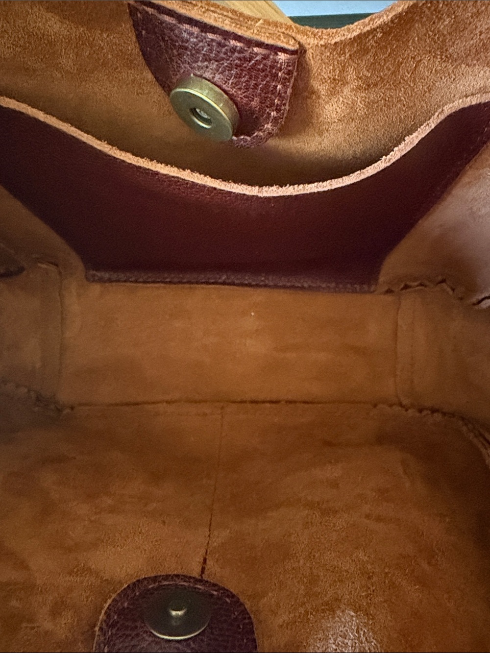 Portland Leather Madison Shoulder Bag in Nutmeg Canvas insert included! - Picture 9 of 11